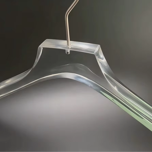 Single Tier Anti-Slip 40*3.6CM Acrylic Coat <strong>Hanger</strong> Clear Transparent Clothing Organizer for Wardrobe for Store Use - Product Image 1