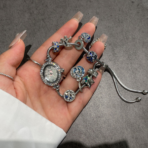 Reloj de Cuarzo CILOA con Esfera Redonda, Brazalete de Diamantes de Imitación, Cadena de Aleación con Cuentas, Reloj de Pulsera para Mujer, Modelo 670 - Product Image 5