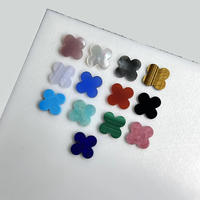 Pierres précieuses HQ Trèfle à quatre feuilles 13x13x2mm Malachite verte naturelle Œil de tigre Nacre rose et blanche Agate rouge et bleue Onyx noir Coquille
