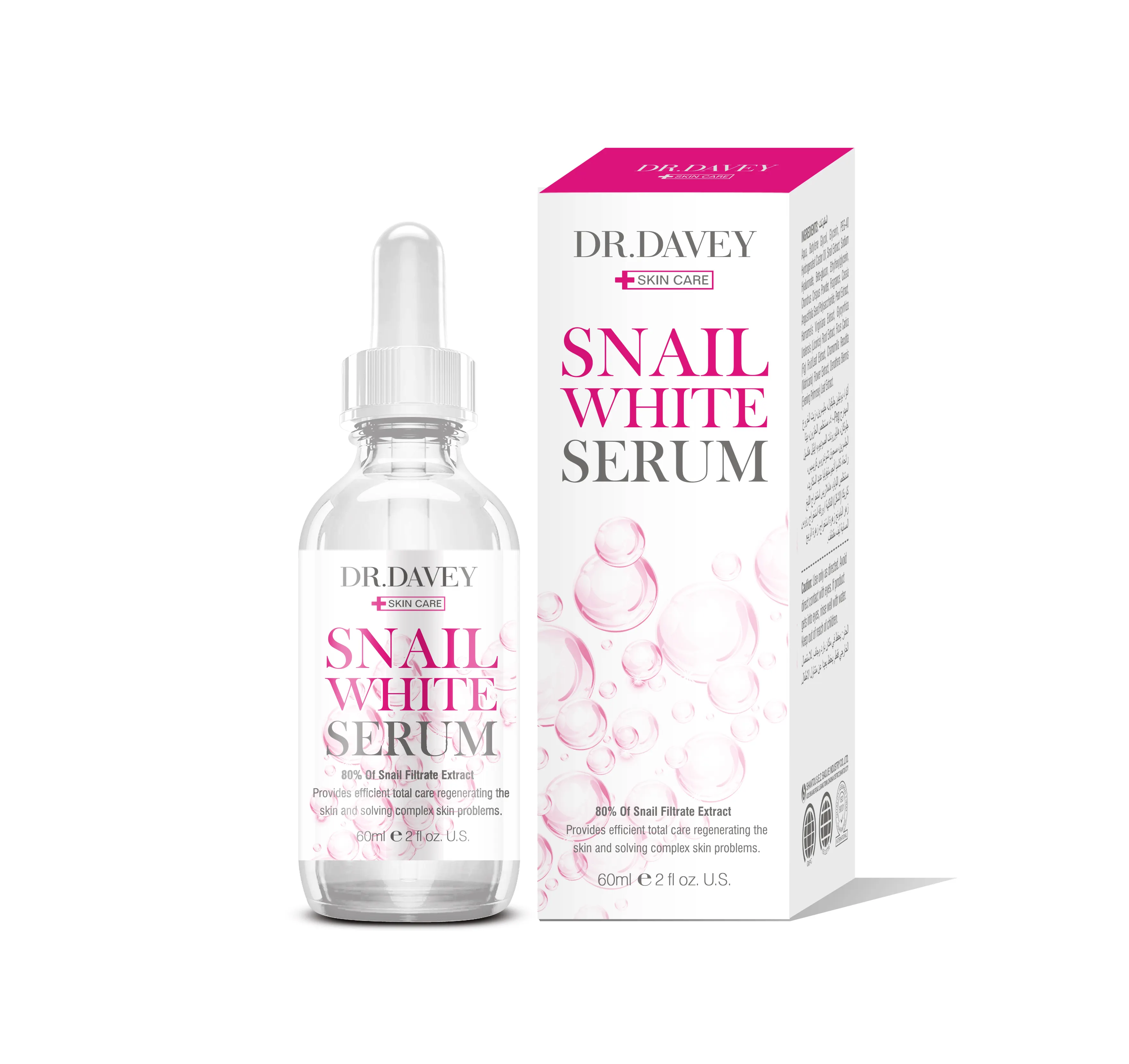 DR.DAVEY Snail Whitening Serum 80% O1 Snail Filtrate Extract Face Serum Facial Serum