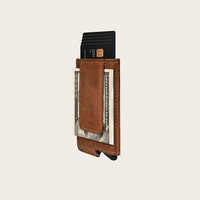 Porte-cartes de crédit de luxe multifonction pour hommes, avec pince à billets et autres matériaux, sans fermeture, vente en gros