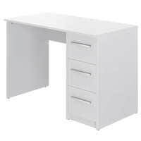 Bureau d'ordinateur rectangulaire moderne à 3 tiroirs, blanc, pour la maison, 50 x 110 x 75 cm