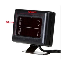 Pengukur suhu air Digital mobil, Voltmeter pengukur arus Digital 2 in 1 Universal 12V/24V dengan kepala Sensor