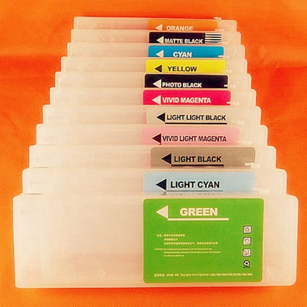 Refillable Ink Cartridge with settable chip For Epson 7910 7900 9900 9910 Printer