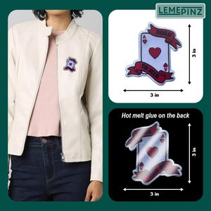 Born To Win Ace Of Hearts <b>Patch</b> 3 Iron <b>On</b> <b>Sew</b> <b>On</b> For Backpacks Jeans Hats Clothes Embroidery <b>Patch</b> - Product Image 4