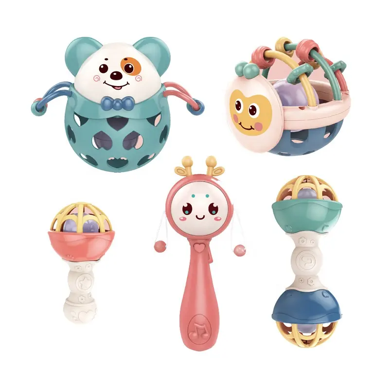 EPTおもちゃ卸売赤ちゃんのおもちゃギフトセットプラスチックガラガラ新生児シリコンガラガラガラベビーガラガラのクリスマス
