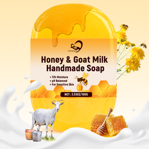 Chinaherbs Articles de bain Lavage du visage et du corps Soins de la peau Blanchiment Beauté Blanchiment Savon artisanal biologique au lait de chèvre et au miel - Product Image 1