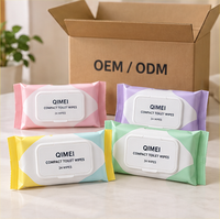 Lingettes Humides Compactes Personnalisées pour Toilettes, 24 Lingettes, Emballage Souple à Couvercle Rabattable, OEM ODM