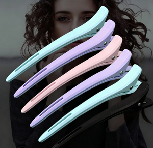 Pinces à cheveux bec de canard pastel, sans trace, sans couture, pour la coiffure en salon et par les barbiers - Product Image 2