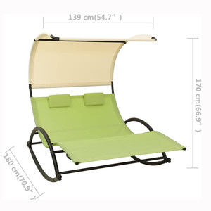 Silla de salón para 2 personas con dosel, hamaca, tumbona con 2 ruedas para patio trasero, junto a la piscina - Product Image 2