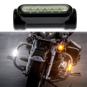 HCMOTORKU Barra di Protezione per Moto con Indicatori di Direzione Switchback, Luce LED Bianca e Ambra, Compatibile con Harley Touring Road King e Victory - Product Image 6
