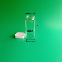 Bocaux carrés transparents en PET avec couvercle pour aliments pour bébés, biscuits de poisson, bonbons et conserves alimentaires