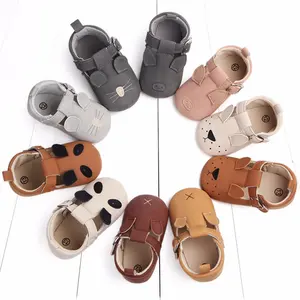 Grosir sepatu babyboys-Sepatu Sandal Selop Bayi Lelaki Perempuan, Kasut Kartun Hewan Lucu, Langkah Pertama Bayi