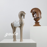Ornements en résine An de Cheval Chinois, design moderne et épuré, pour l'agrandissement de la maison, le salon, le meuble TV, le bureau et la décoration intérieure.