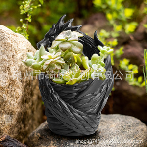 Jarrón de Resina con Forma de Dragón, Maceta para Suculentas, Decoración de Mesa Estilo Bohemio, Artesanía Hecha a Mano, Regalo - Product Image 2