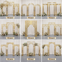 Arche de mariage rectangulaire moderne en tube doré effet miroir, support de toile de fond de luxe pour événements, décoration d'allée de cérémonie d'hôtel