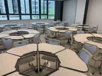 Table de bureau modulaire en bois Dake de haute qualité, en forme d'éventail, pour salle de classe, durable et écologique