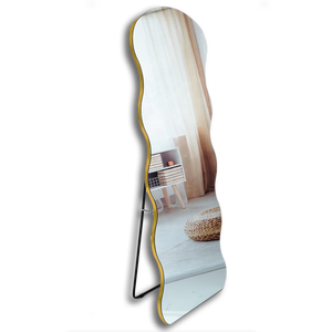 <span class=keywords><strong>Espejo</strong></span> de Cuerpo Entero con Forma de Nube Irregular, Borde Ondulado con Acabado Dorado, <span class=keywords><strong>Espejo</strong></span> de Pie para Decoración del Hogar, Proyectos Hoteleros, Venta al Por Mayor, OEM, ODM - Product Image 3