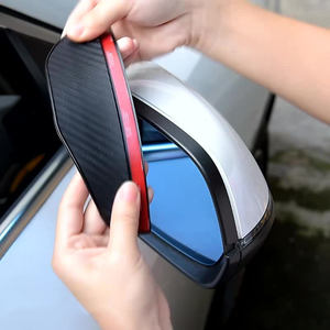 2 pièces autocollant de rétroviseur de voiture en pvc souple noir, <span class=keywords><strong>pare</strong></span>-soleil de protection imperméable à la pluie, couverture de sourcils - Product Image 3