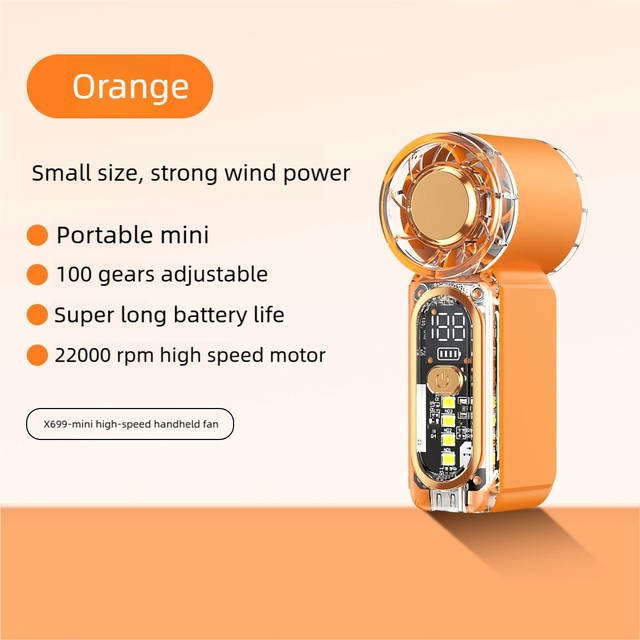 Mini Handheld Fan, USB Rechargeable, Turbo High-Speed, Portable Pocket Size, Powerful Wind Cannon Personal Cooler