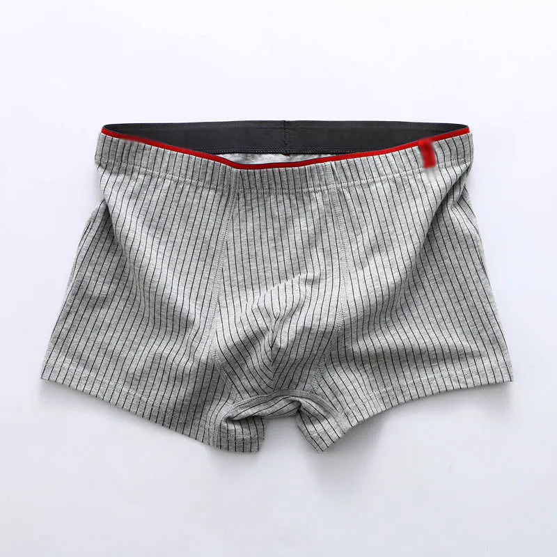 Men's Panties Cotton Underwear Boxer Shorts Cotton Thin Section Breathable Personality Underpants Stripe Fashion