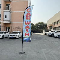 Entrepôt local américain livrer en stock drapeau de plumes de lavage de voiture drapeaux de plage 60*240cm taille M deux côtés bannières de lame imprimées