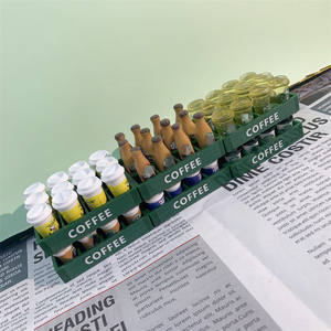 <span class=keywords><strong>1</strong></span>:12 Scale บ้านตุ๊กตาขนาดเล็กกาแฟเครื่องดื่มถ้วยกาแฟและขวดกาแฟและถาด (<span class=keywords><strong>1</strong></span>ชุด = ถาด + 12ขวดมินิ) - Product Image 3