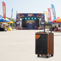 BA-X802 Altavoz Inalámbrico Retro de Madera con Micrófono para Fiestas al Aire Libre, Bajo MOQ, Etiqueta Privada de Fábrica, Entrega Rápida en 7 Días, Venta al Por Mayor