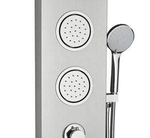 Panel de <span class=keywords><strong>ducha</strong></span> de acero inoxidable montado en la pared, con Led, termostático, multifuncional, de lujo, resistente al agua, <span class=keywords><strong>torre</strong></span> de baño negra, gran oferta - Product Image 3