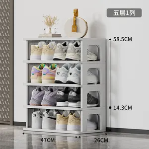 Haixin Upgrade Lengthen Shoe Rack Free Adjustable Height New Design Plastic Shoe Rack Storage All Shoe Can Storage