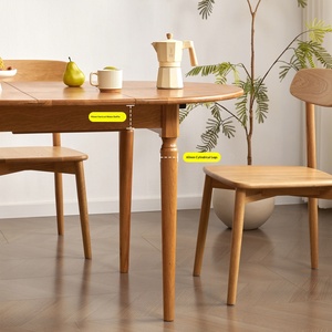 <span class=keywords><strong>Table</strong></span> à manger <span class=keywords><strong>extensible</strong></span> et pliable <span class=keywords><strong>en</strong></span> bois massif de style nordique moderne avec plateau réglable pour usage <span class=keywords><strong>en</strong></span> restaurant - Product Image 4