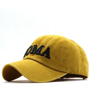 Hot Selling Fashion Letter Embroidery Baseball Cap Washed Distressed Cotton Dad Hats Baseball Hat