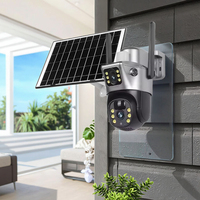 Système de surveillance de carte SIM V380 Pro 4MP double objectif à énergie solaire sans fil PTZ avec suivi automatique de la caméra 4G