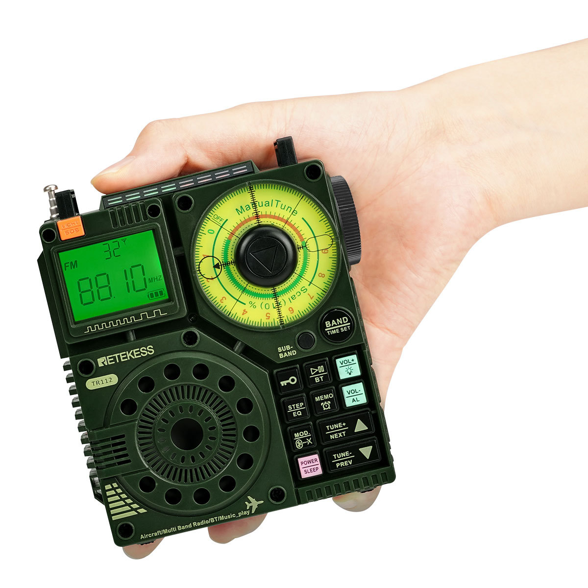 Retekess TR112 Portable Multiband Radio,FM VHF MW SW WB AIR Radio