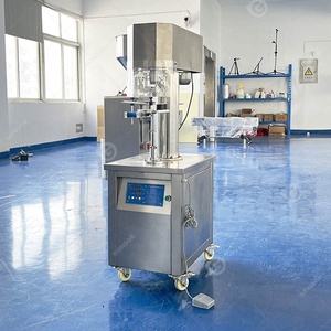 Machine manuelle à sceller les pots <span class=keywords><strong>de</strong></span> tomates sardines rondes petite bière <span class=keywords><strong>sous</strong></span> <span class=keywords><strong>vide</strong></span> non rotative avec fond tournant - Product Image 2
