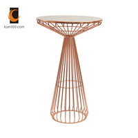 Table de Bar haute en métal, Table de Cocktail ronde en fil métallique, Table basse de Pub or