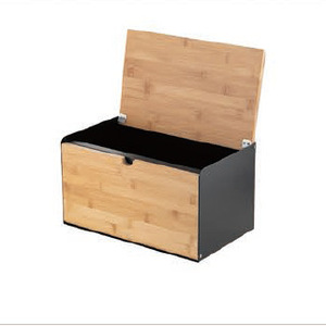 Boîte à pain en bambou 36x24x19cm, rangement de cuisine moderne et minimaliste avec couvercle pour le pain et les produits de boulangerie - Product Image 5