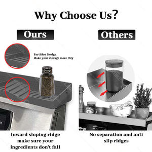 Étagère de cuisine pour le dessus de la cuisinière Étagère à épices magnétique en silicone avec <span class=keywords><strong>ventouse</strong></span> - Product Image 3