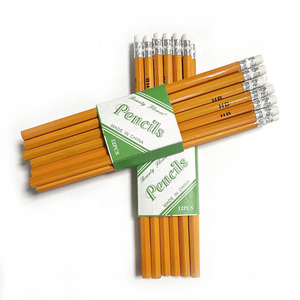 Lot de crayons hexagonaux en bois jaunes écologiques Surwin modèle 505, 2B HB, avec gomme, pour enfants - Prix usine - Product Image 5
