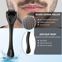 Kit de soin de la barbe Bellezon Private Label 4 pièces, liquide de croissance des poils du visage et rouleau pour hommes