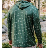 Chemise de pêche à manches longues personnalisée, camouflage UV, à capuche, protection solaire UPF 50+, respirante, séchage rapide, grande taille, écologique