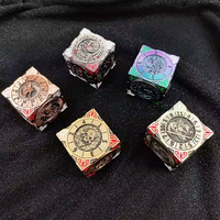 Spinner mécanique à dégradé magique RPG, roulette à 6 faces, dés en métal D6 pour D&D avec emballage