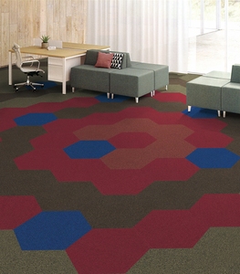 Alfombra Modular Hexagonal de Nailon <span class=keywords><strong>para</strong></span> Oficina Comercial, Geométrica, Acolchada, Antideslizante, <span class=keywords><strong>para</strong></span> Uso en el Hogar y <span class=keywords><strong>para</strong></span> Rezar - Product Image 1