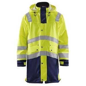 BLAKLADER - 430620033389S Manteau de pluie Hi-Vis Niveau 2 Jaune/Bleu marine-EAN 7330509568613 - Product Image 1