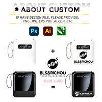 Baterías Portátiles Mini al por Mayor con Cuatro Cables de Datos, Regalo Promocional con Logotipo