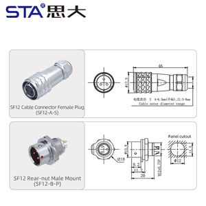IP67 Aviation Plug Socket Schnell anschluss Elektrisches Kabel Kabel SF10 Wasserdichter Stecker 2 3 4 5 6 7 9 Pins - Product Image 6