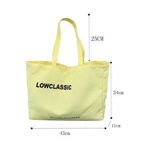 Bán buôn khuyến mại lớn thiết kế dễ thương tùy chỉnh in logo có thể giặt bền màu hồng đỏ vàng Tote bông mua sắm túi vải - Product Image 2