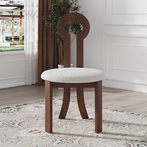 Voxhome Chaises de salle à manger de luxe modernes de haute qualité Mobilier classique et moderne en noyer et peau d'agneau pour la maison - Product Image 2