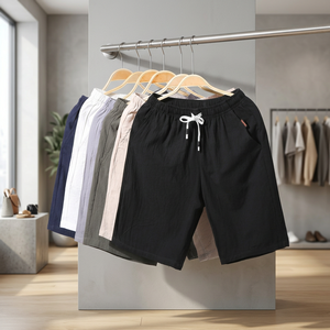 Shorts Homme Sur Mesure 100% Lin Peigné Uni Imperméable Respirant Style Urbain Décontracté Été Multi-Couleurs Taille Mi-Haute 3 - Product Image 2