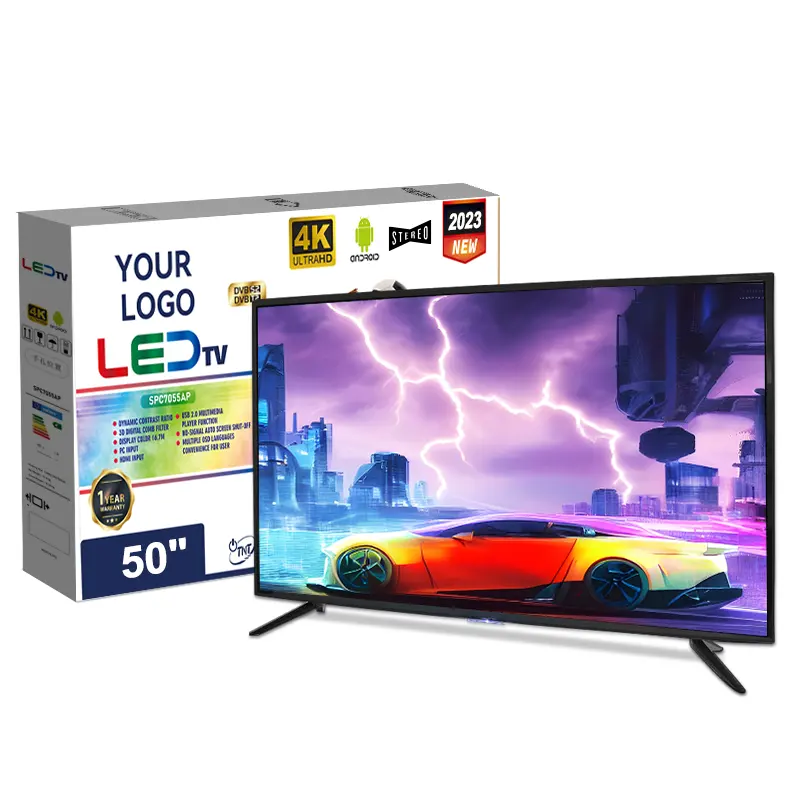 120 Hz TV 50 Zoll 4k Panel Android TV QLED Rahmenloser Flach bild fernseher Smart 55 Zoll Bildschirm Wi-Fi Multi Language